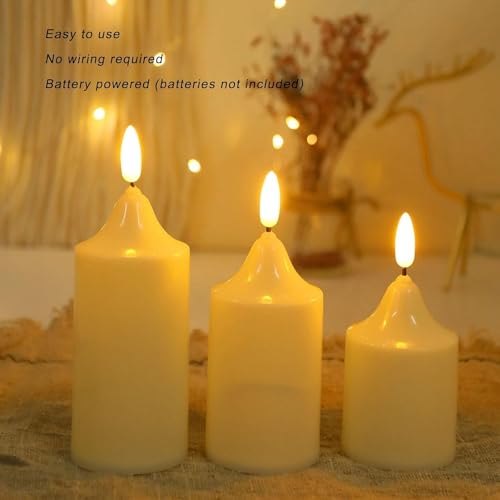 The Decor Affair Set of 3 Long-Lasting White LED Candles with Timer Function – Premium Flameless Candle Collection for Home Decor, Ambient Lighting, and Thoughtful Gifting