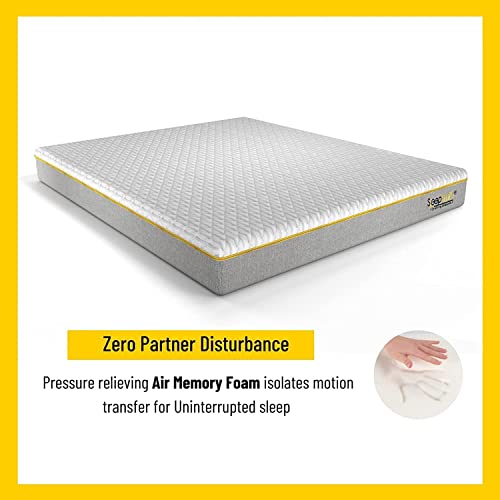 SleepSmith Premium Mattress, 3 Zoned Orthopedic Memory Foam Mattress, 8 Inch with 2 Pillows Graphite Infused Cloud Foam, Active Cooling White Mattress Combo Set, -75" X 60" x 6 Inches, (Queen Size)