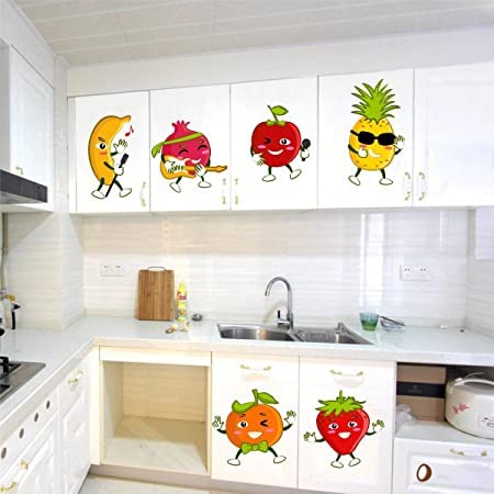 HS Decor ' Fruits Cartoon ' Extra Large Size Wall Sticker (Wall Coverage Area - Height 30 cms X Width 120 cms)(Pack of 1)