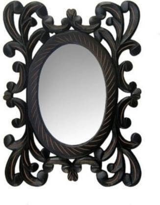 VAS Collection MDF Mirror Frame for Wall Decor,Bedroom,Living Room,Bathroom & Hallway,12"x9" (Black)