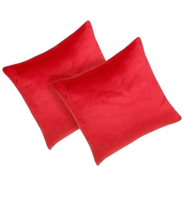 Amazon Brand Cushions, for Sofa, Cushion Pillow, Cushion Complete Cushion 12 inch x 12 inch, Hollow Fiber Sofa Cushions Set of 1, (Colour - Red Cherry (1)