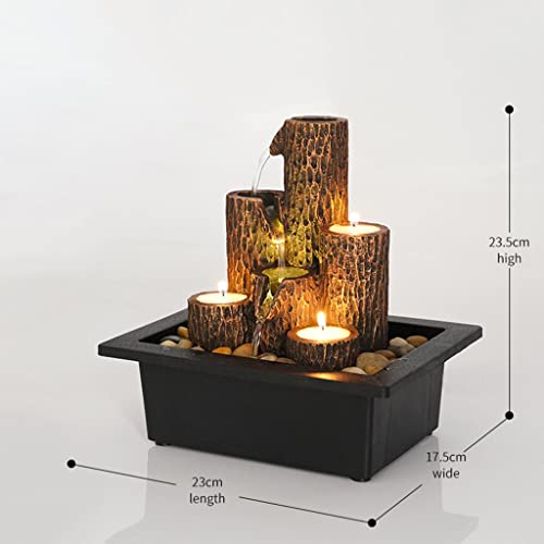 ATORSE® Desk Indoor Fountain Tabletop Tiered Column Zen Meditation Candles Ornament