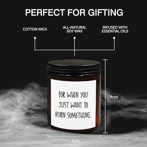 XUISWELL Funny Candles for Women Men, Funny Gag Gifts for Women Men, for When You Just Want to Burn Something Scented Candle, Stress Relief Candle