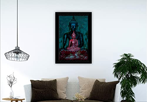 SAF Pack of 1 Buddha religious modern art wall painting with framed for living room 11 inch x 14 inch CANFM31257