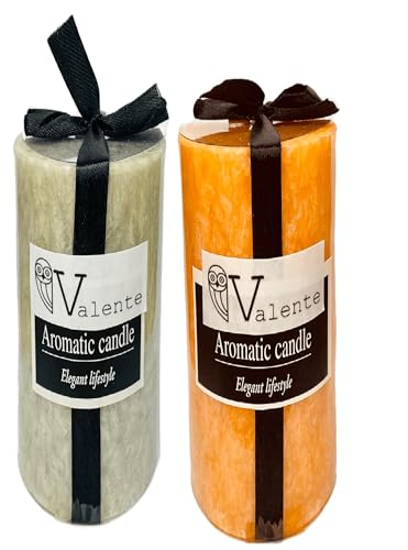 The Decor Affair Scented Pillar Candle Set (3x6 Inches) - Elevate Your Space with Luxurious Fragrance and Décor Enhancement, Pack of 2.