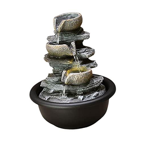 CALANDIS® Indoor Waterfall Fountains Mini Waterfall Flowing Water Ornament Waterscape Style C | 1 Tabletop Fountain