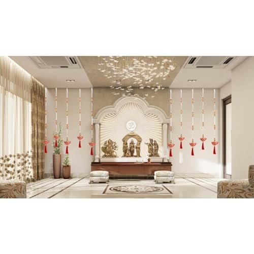 DIPTI HANDICRAFT Fancy Sparkling Arch Bead,Bead Curtain Home & Garden Decoration Hanging Curtain with Pure Glass Drops Garland of Clear Bead Chain [10 Pcs]