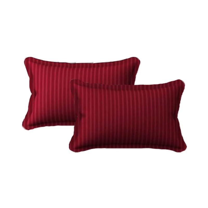 Cool Dealzz Glace Microfiber 225TC Satin Striped Double King Size Bedsheet with Two Pillow Covers for Home-Hotels-Guest House, Maroon (90X100 bedsheet and Pillow Cover 18" 28")