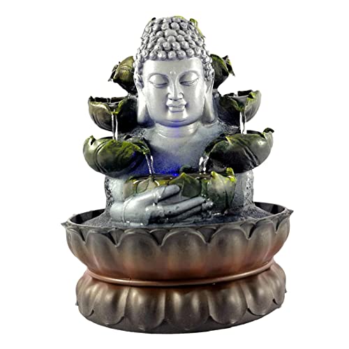 CALANDIS Buddha Tabletop Fountain Desk Bedroom Waterfall Home Ornament Brown Base