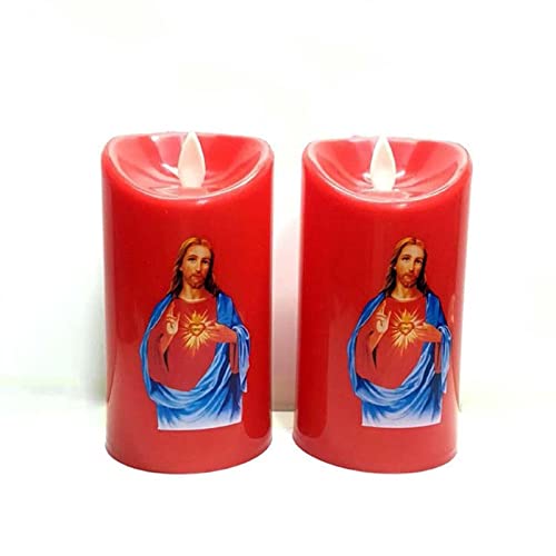 SAZ DEKOR Saint LED Candle Lamp Battery Operated for Christmas Sacred Heart