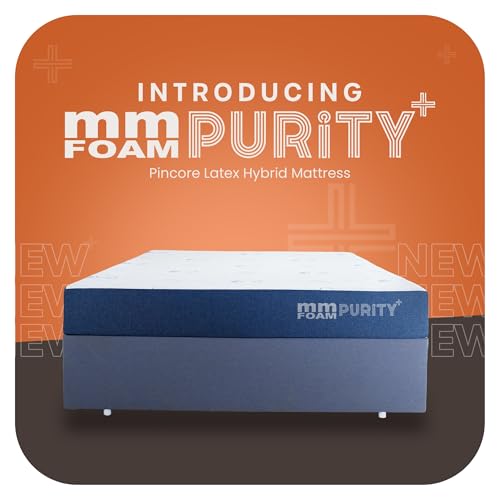 MM FOAM Purity+ 100% Natural Pincore Latex Hybrid Mattress | Hypoallergenic | High-Density PU Foam | Plush Design with 10-Year Warranty | King, 84 x 72 x 6