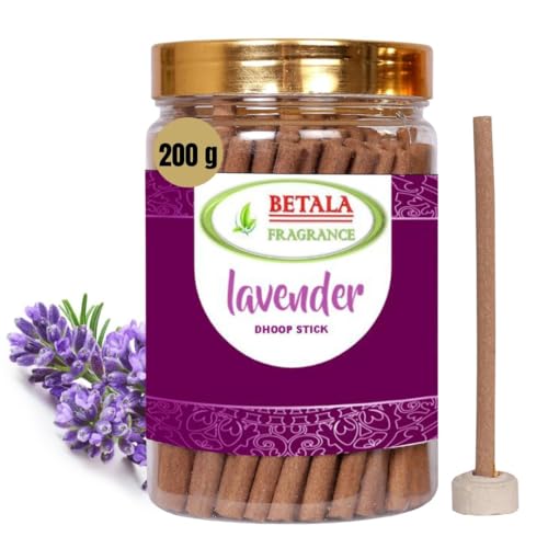 Betala Fragrance Lavender Flavour Dhoop Sticks, Pack of 200 g Dhup Stick with Holder Stand (200 Gm)