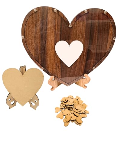 SNOOGG Wedding Reception Decorations with Guest Book Set and Heart Message board with Heart Drop Guest Sign for Guests' Anniversaries, Celebrations, and Weddings.