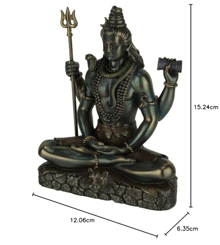 Veronese Design Lord Shiva in Lotus Pose Statue Sculpture - Hindu God and Destroyer of Evil Figure 6.2" Tall