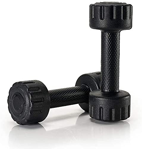 ARTINO 3 Kg Pair PVC Dumbbells Set For Home Gym, Exercise & Fitness Dumbbell (Black) Fixed Weight Dumbbell (3kg X 2Pc)