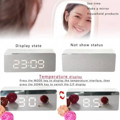 JAZAM Mirror Finish Digital Clock (Rectangle) with Dual Power Option