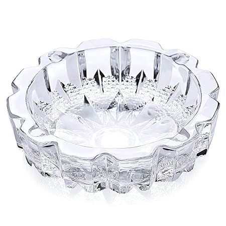 Pech Glass Ashtray, 1 Round Glass Ash Tray, Ash Trays for Smoking for Home, Ashtray for Cigarette Stylish, Ashtray for Home, Car Ashtray