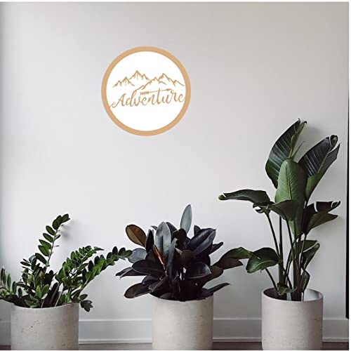 DOTME Mountain Adventure Theme Wooden With Vinyl Sticker Decorative Wall Décor Home Boys Living Room Bedroom House Hall DIY Art 8 INCH (White)