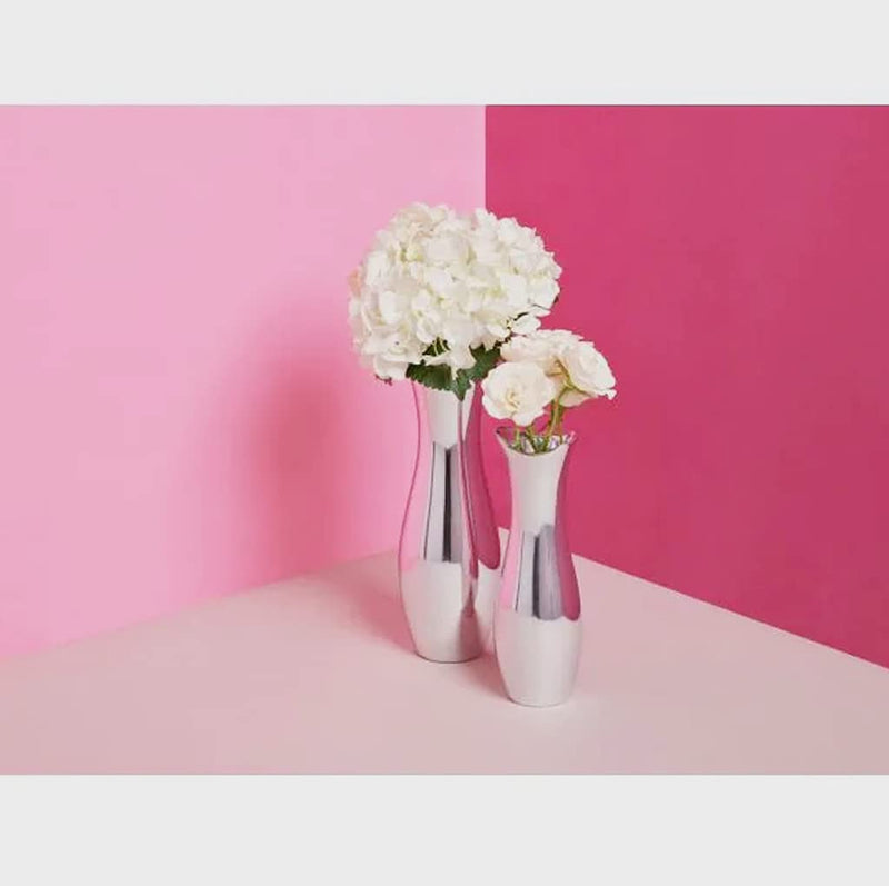 nambe Stryker Flower Vase | 9-Inch | Vases for Centerpiece Table Home Indoor Desk Décor | Mid Century Modern Style Vase for Wedding Housewarming Gift | Made of Metal Alloy