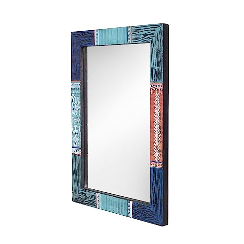 AAKRITI ART CREATIONS Cultural Reflections Wooden Mirror