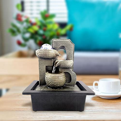 ATORSE® Waterfall Fountains Handmade Zen Meditation Indoor Water Fountain for Home