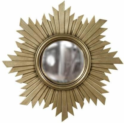 VAS Collection MDF Mirror Frame for Wall Decor,Bedroom,Living Room,Bathroom & Hallway,16"x16"(Golden Antique)