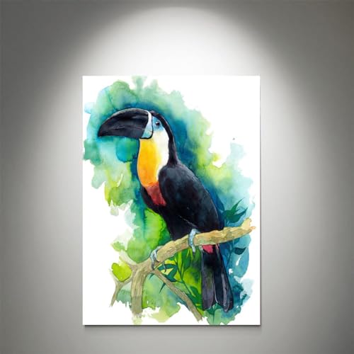 GADGETS WRAP Canvas Gallery Wrap Framed for Home Office Studio Living Room Decoration (11x17inch) - Toucan Bird Painting