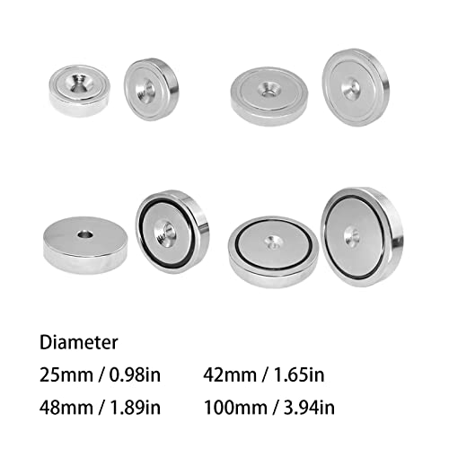 Ubersweet® Hole Magnet, 75KG Pulling Force Countersunk Hole Magnet Silver Corrosion Resistant for Office