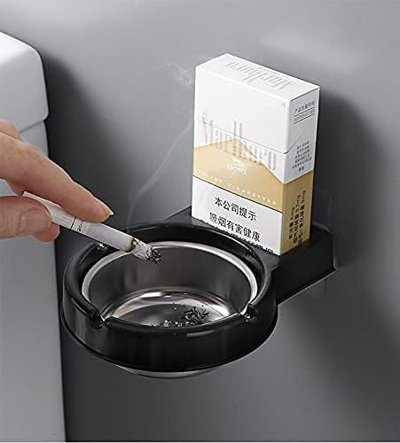 [2Pcs]Ashtray, Wall Mounted, Stylish, Fall Prevention, Stainless Steel Ash Tray, Removable, Easy to Clean, Butt Box, Tobacco Ashtray, Cigarette Case, Lighter Holder, Easy Installation, For