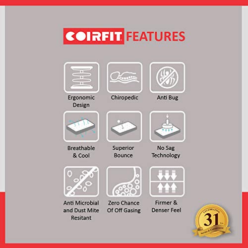 Coirfit Beetle with 36 Years of Trust 4-inch King Size Rebonded Foam Mattress with EPE Foam Core (72x72x4)