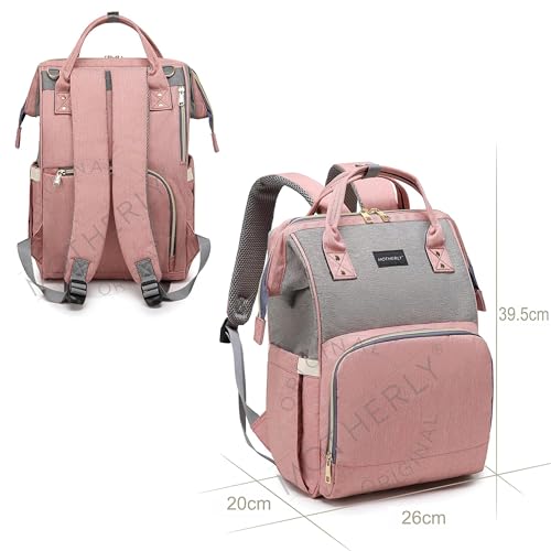 motherly Stylish Babies Diaper Bags for Mothers for Travel | 6 Month Warranty (Gray and Pink)