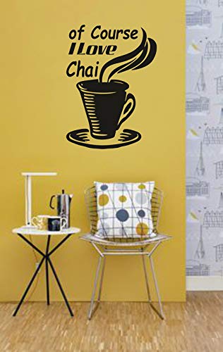 Ruby D�cor Cup of Tea Wall Sticker for Living Room, Drawing Room, Hall Size 61X46cm