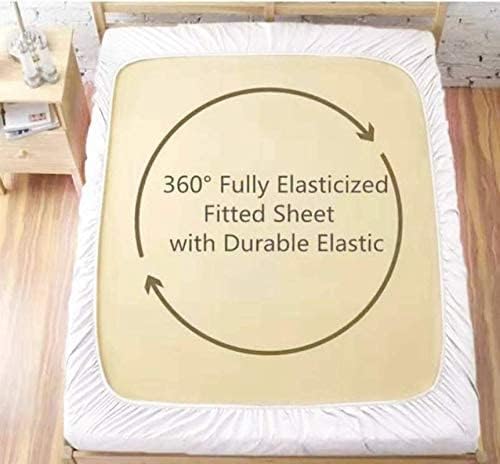 ENGUNIAS Premium Cotton Blend Elastic Fitted Bedsheet with 2 Pillow Covers for Double Bed with All Around Elastic 240 TC Supersoft | Size - 72x78 Fit Upto 8 Inches Mattress