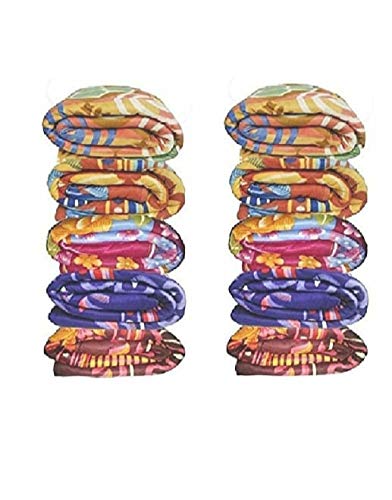 ELSTONE HOME Plain & Flower Printed Single Bed BlanketÂ (Combo Pack of 10)