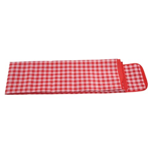 Mossio Camping Blanket, Large Size Picnic Blanket Oxford Cloth Foldable for Outdoor Red White Lattice