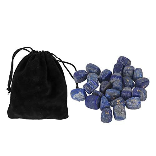 25 Natural Rune Stones Rune Stone Set Rune Alphabet Special Power Natural (Lapis Lazuli)