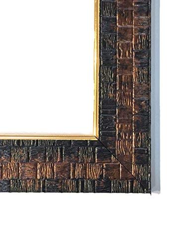 SEVEN HORSES Wall Mount Synthetic Wood Glass Rectangular Wall Mirror for Makeup Bathroom Dressing (14.5X20.5 Inch, Brown)