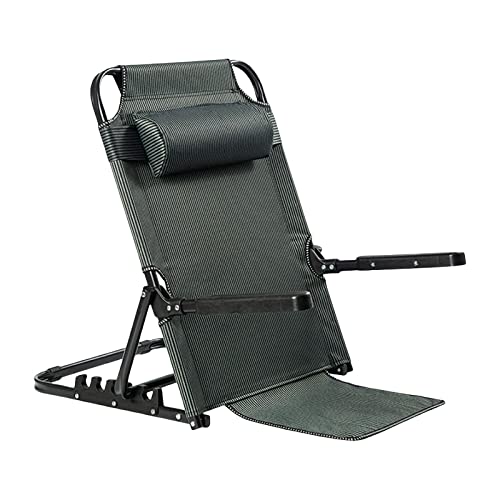 CALANDIS® Lifting Bed Backrest Folding for Adult Adjustable Angle Back Rest Steel Large 7 Gears Armrest Green Texture | 1 Bed Backrest