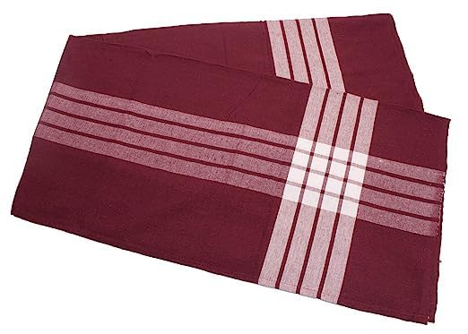 MAMRAJ 100% Cotton Hospital Bedsheet/Hospital Blanket/Hotel Bedsheet/Home use Single Size with 1 Pillow Cover (60 inch 90 inch) (Maroon)