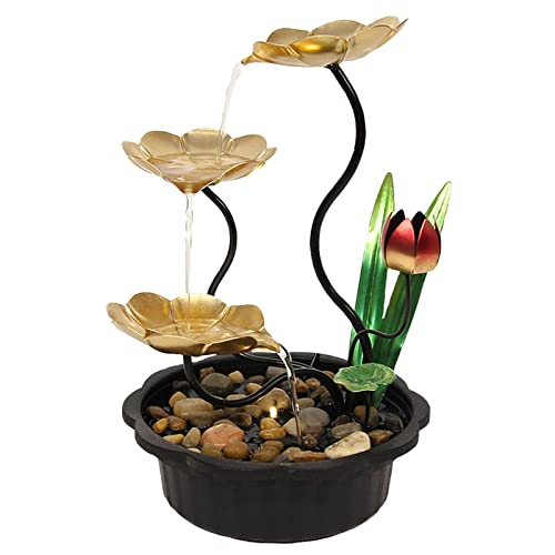 ATORSE® Electric Tabletop Fountains 3 Tiers Feng Shui Flowing Water for Office Decor