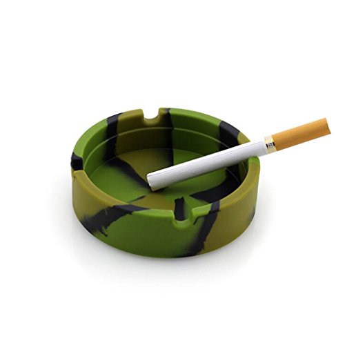 Fashion My Day Creative Environmental Camoue Silicone Ashtray Green Camo