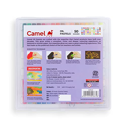 Camel Oil Pastel with Reusable Plastic Box - 50 Shades