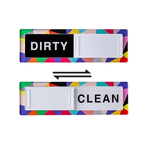 CONMOTO Clean Dirty Magnet for Dishwasher,Kitchen Dishwasher Magnet Clean Dirty Sign,Non-Scratch/Easy to Read & Slide Dirty Clean Dishwasher Magnet with 2 Double-Sided Stickers