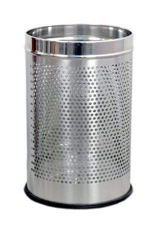 Tulsi King Traders Perforated Bakelite 5L, 7L, 11L Stainless Steel Open Dustbin (7x10-inch, 8x12-inch, 10x14-inch, Silver) - Set of 3