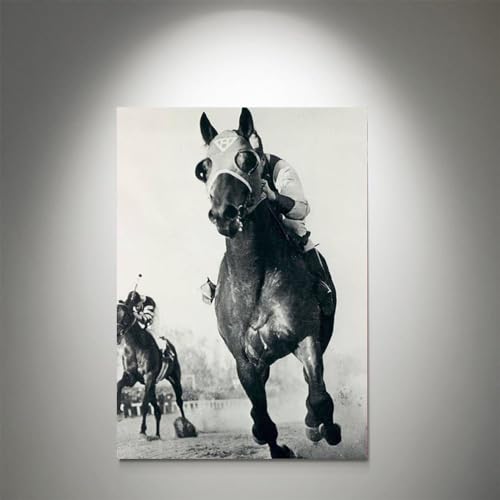 GADGETS WRAP Canvas Gallery Wrap Framed for Home Office Studio Living Room Decoration (11x14inch) - Seabiscuit Horse Racing