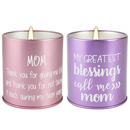 9oz Scented Candle,Gifts for Mom, Gift Lavender&Peony Cherry Blossom Candles-Best Birthday Gifts, Thanksgiving Gifts, from Sons and Daughters,2 Packs