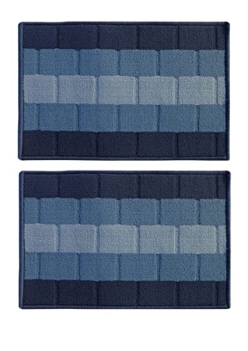 Status Luxury Premium Polypropylene Home Decor Doormats Floor Door Mat (Pack of 2, Blue)