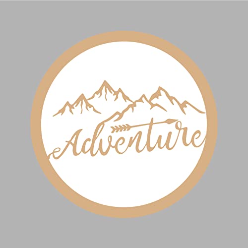 DOTME Mountain Adventure Theme Wooden With Vinyl Sticker Decorative Wall Décor Home Boys Living Room Bedroom House Hall DIY Art 8 INCH (White)