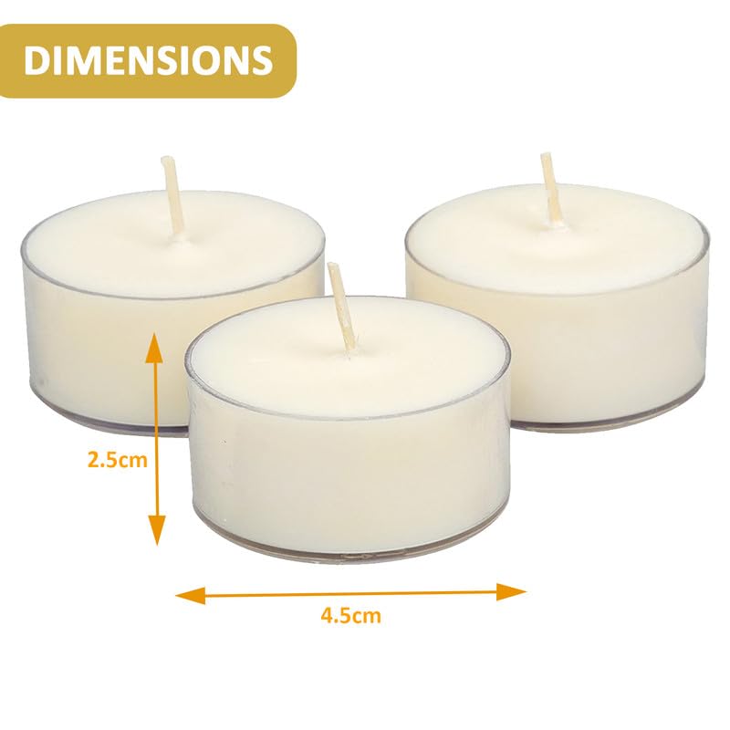 Smokeless Scented Acrylic Tealight Candles - Set of 9 for Home Decoration and Celebrations | Burning Time 3-4 Hours | Handmade Candles from India(Yellow)