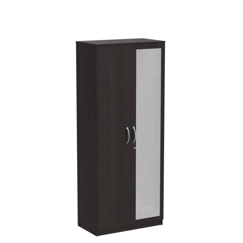 Amazon Brand - Solimo Medusa Engineered Wood 2 Door Wardrobe with Full Mirror (Wenge Finish)
